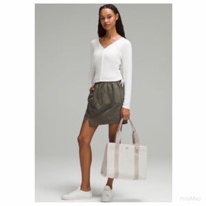 NEW Lululemon Two Tone Canvas Tote Bag Mojave Tan Light Ivory 10L